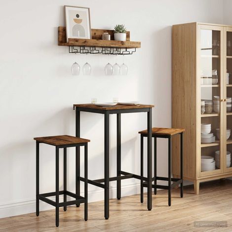 vidaXL Bar Table 52 x 52 x 110 cm Engineered Wood Old Wood Rectangular (1/5)