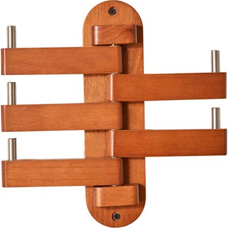 Klappbare Drehhaken, Wandhalterungen im Akkordeonstil, drehbare Wandhaken aus Holz mit Edelstahlhaken, platzsparendes Klappdesign. (1/5)
