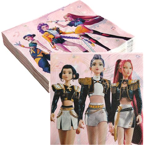 Lot de 40 serviettes en papier Rose 33 x 33 cm (1/5)