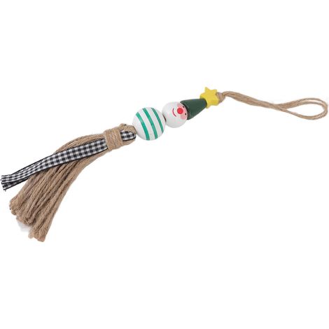 5-teiliges Set Weihnachtsschmuck aus Holzperlen, niedliche, leuchtende Farben, Schneemann aus robustem Holz, geeignet für Weihnachtsbaum, Tür oder Schlafzimmer (Typ 2) (1/5)