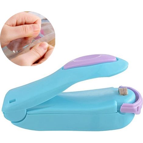 Nouvelle mini machine de thermoscellage portable pour sacs plastiques, outil manuel de scellage par impulsion (bleue) (1/5)