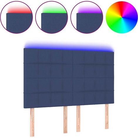 Maison Exclusive - Cabecero con luces LED tela azul 144x5x118/128 (1/5)