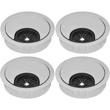 Sets Kabeldurchführungen für PC-Schreibtische, 50 mm Kabelorganisator-Abdeckungen aus gebürstetem Stahl (1/5)