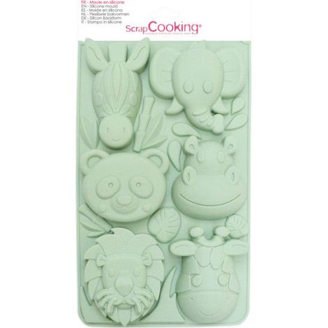 Moule - ScrapCooking® - Jungle - Silicone souple 100% platinum - 30 x 17,5 x 2,5 cm - Vert céladon