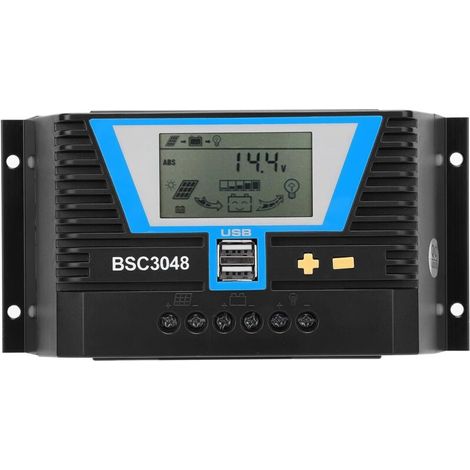 Solarladeregler, geeignet für verschiedene Batterien, BSC3048, 30 A, 12 V/24 V/36 V/48 V, intelligente Steuerung, Schutzart IP30