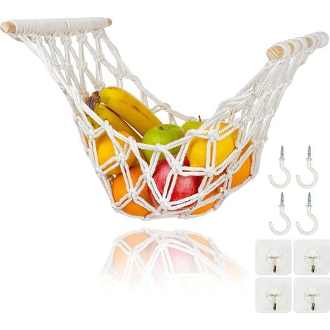 Panier Suspendu Sous Armoire - Panier À Fruits - Filet À Légumes - Avec Crochets - Organisation Économe En Espace - Pour Cuisine - 1 Pièce (1/5)