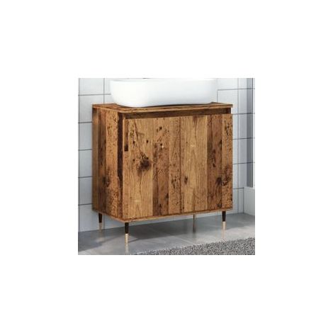 Armoire de salle de bain vieux bois 58x33x60 bois ingénierie (1/5)