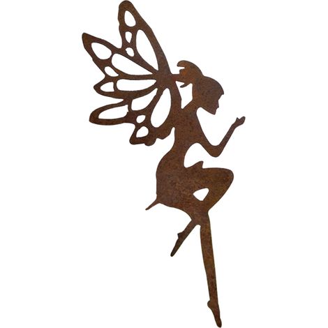 Decoración de jardín de metal – rama de estaño/bronce (30 cm) – Decoración de cuento de hadas con hadas y flores para jardín o hogar – Regalo ideal (1/5)