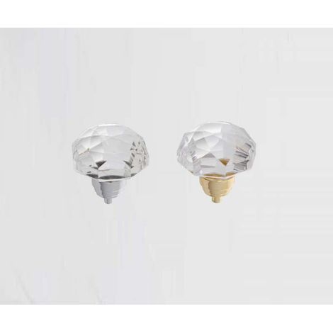 Pomello per mobili in stile moderno a base rotonda con cristallo Linea Luxury Giusti - 33mm Cromo-lucido