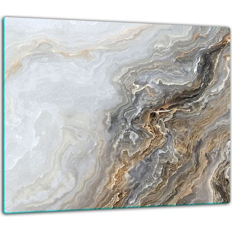 PLAQUE DE PROTECTION EN VERRE POUR CUISINIÈRE 60x52 MARBRE (1/5)