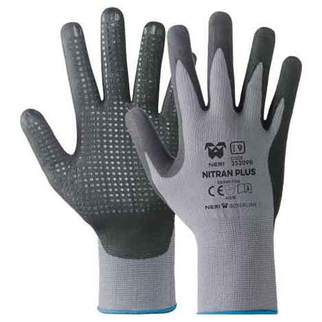 GUANTO PROFESSIONALE PUNTINATO 'NITRAL PLUS' NERI Tg. 10 - 12 paia- NERI