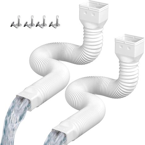 Rallonge de Tuyau de Descente,Extension de gouttière Flexible pour Tuyau de Descente - Rallonge de vidange de Le Bas Extensions de Tuyau de Descente de gouttière Vis Flexibles (1/5)