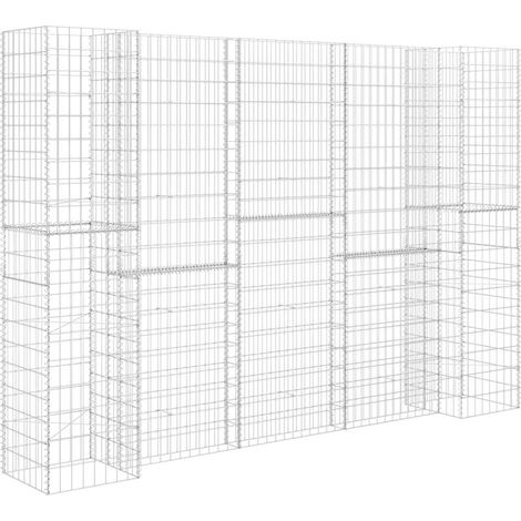 Maison Exclusive - H-förmiger Gabionen-Pflanzkorb Stahldraht 260x (1/5)