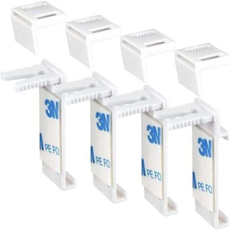 Pack of 4 Double Roller Blind Clamp Brackets No Drilling Replacement Accessories for PVC, Wooden Window, Door Leaf (1/4)