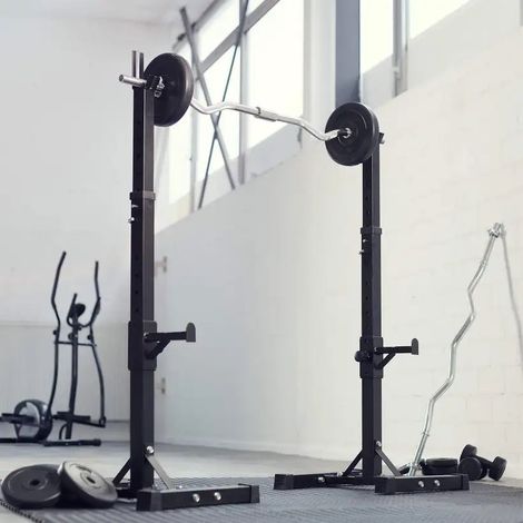 2 Supports pour Barres Haltères Capacité Maximum 100 KG. Idéal pour squats (1/5)