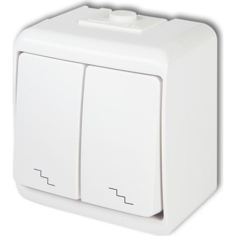 Interrupteur double junior pour escalier, blanc IP54 WHE-7