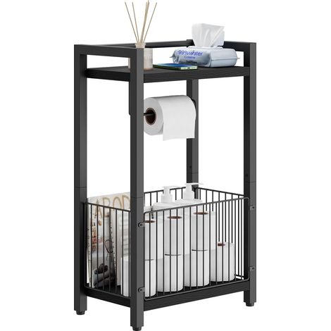 Porte-Papier Toilette Support Étagère Étroite Salle de Bains TLJ020B (1/5)