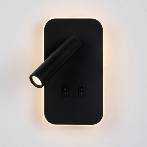 Applique murale moderne liseuse noire LED 8W Doria (1/2)