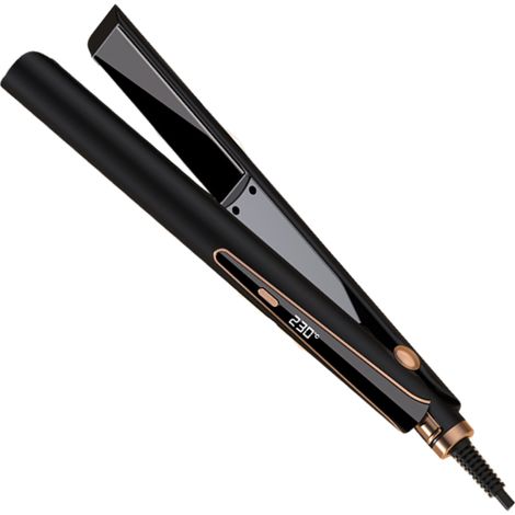 Norme européenne, Fer à lisser, contrôle multi-température, fer à friser double usage anti-brûlure, fer à friser à ions négatifs noir, (1/5)