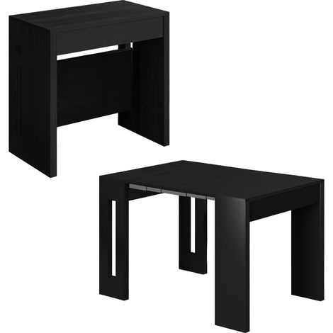 Ausziehbarer Esstisch aus Holz "Nivo" - 80 x 44 x 76 cm - Schwarz