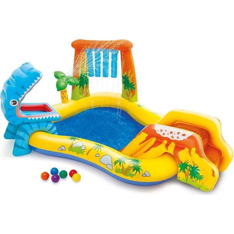 Dinosaurier spielplatz mit rutsche 249 x 191 x 109 cm intex 57444