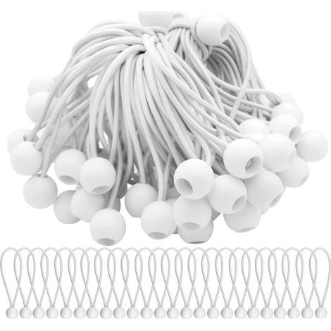 Lot de 75 Tendeur Elastique Cordons Élastiques avec Boules Sandow Elastique Boules Elastiques pour chapiteaux, tentes, bannières et bâches (1/5)