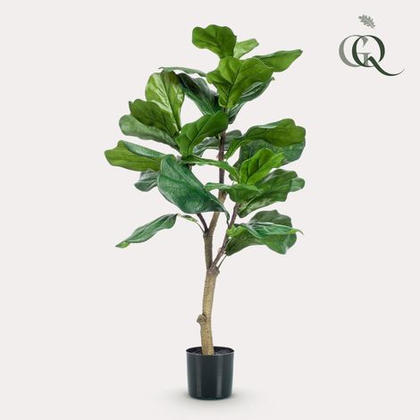 Ficus Lyrata Artificiel Plante Verte Décorative Type Violon pour Salon et Bureau 90 cm - PANGIVO (1/5)
