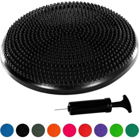 Coussin D'équilibre - 33 cm - PVC Antidérapant À Double Face - Pour Yoga Fitness Physiothérapie - Noir - 1 Pièce (1/4)