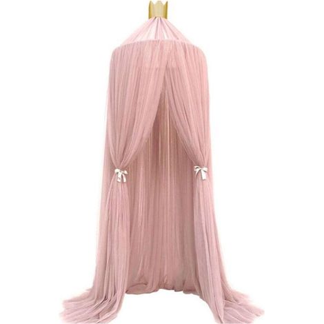 Couleur élégante maison maille moustiquaire enfants lit auvent filet enfant bébé chambre rose (1/4)