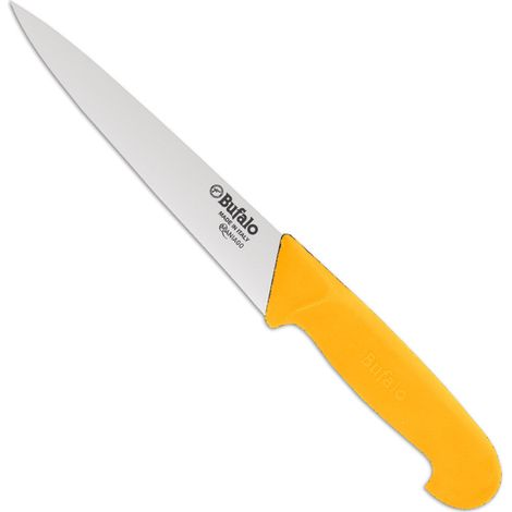 Coltello per Scannare Lama 14 cm Bufalo Scanno Costa Tonda S96/14 Manico Giallo