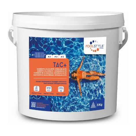 TAC Plus anti-calcaire de piscine 5 Kg – Stabilise le pH – Granulés pour 10 m³ – PSL5000011 – Poolstyle