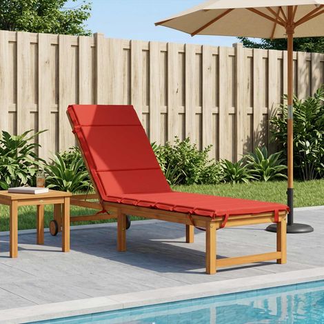 vidaXL Coussin de transat GEMERT 100 % polyester Rouge 200 x 60 x 3 cm (1/5)