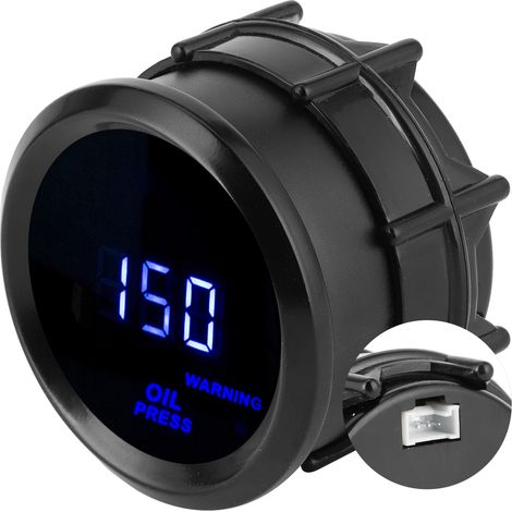 Digitales Öldruckmessgerät 0–150 PSI, blaue LED-Anzeige, hohe Genauigkeit, 12 V, automatische Anzeige mit Sensor, 2 Stück (1/5)