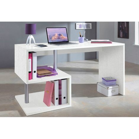 SCRIVANIA MOD. ESSE CM 140X60 H. 75 BIANCO FRASSINATO (1/3)