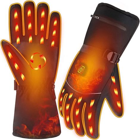 Gants chauffants rechargeables USB 5V pour enfants, femmes, hommes, gants électriques à batterie pour moto, ski, pêche, vélo, intérieur et extérieur (1/5)