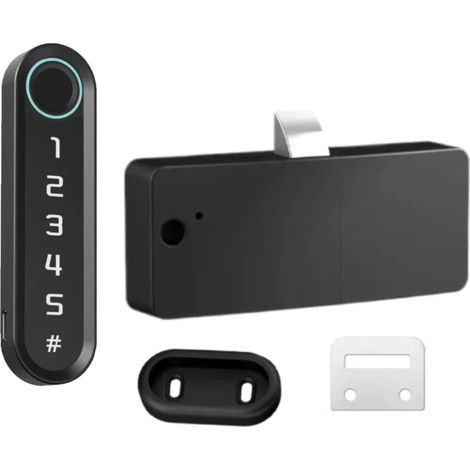 Verrou de tiroir à empreinte digitale à déverrouillage rapide sans clé pour porte de placard double (1/5)