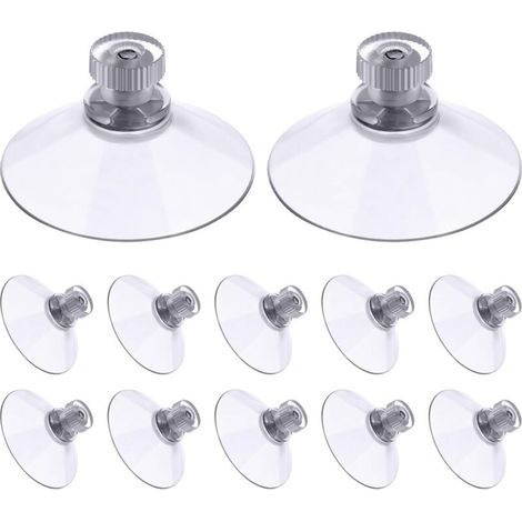Lot de 30 Ventouses avec Filetage et écrous moletés 41 mm, Transparentes, pour Voiture, Camping, vitre, Pare-Soleil (1/4)