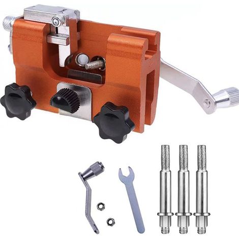 Kit d’Affûtage Universel pour Tronçonneuse avec 3 Têtes, Affûteur de Chaîne Portable à Manivelle - AUTRES (1/4)