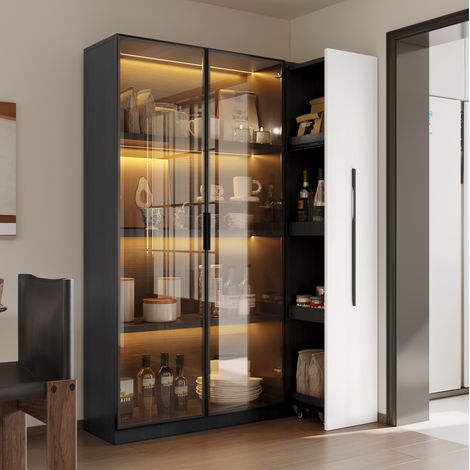 mobile contenitore 110,5x35x160 cm LED vetro OKMYHOME (1/5)