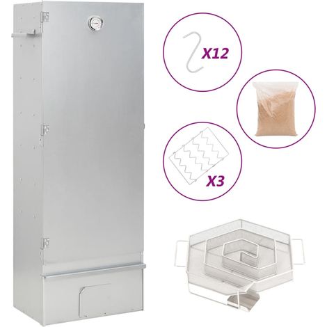 vidaXL BBQ Oven Smoker with Cold Smoke Generator Galvanised Steel