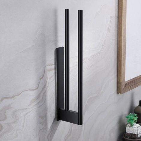Lot de 12 sets de table ronds en cuir, résistants à 100 °C, antidérapants et imperméables, noir. (1/5)