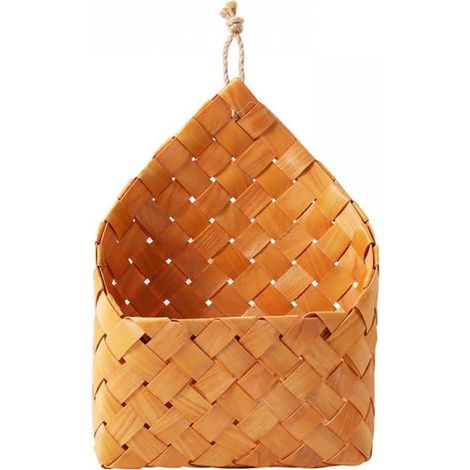 1 Cesta de almacenamiento de ratán, de pared, organizador de llaves y cartas, decoración para sala de estar, dormitorio u oficina. (1/5)