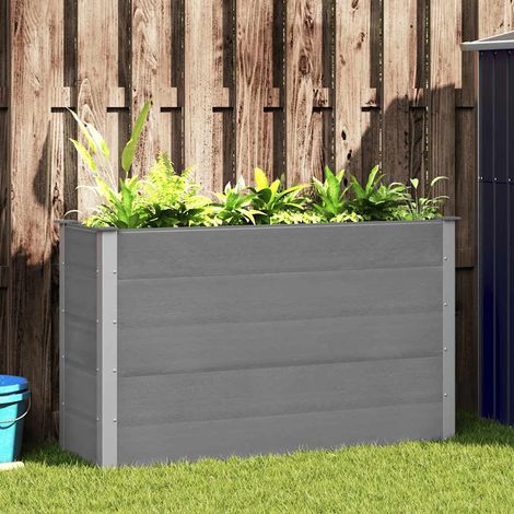 vidaXL Arriate de WPC gris 150x50x91 cm (1/5)