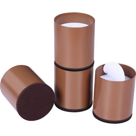 Set of 4 sturdy bed frames for sofas and tables, 5cm lifting height, floor protectors (brown, round) (1/5)