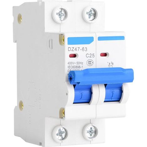 Leitungsschutzschalter für Solarenergie-Kombinationskästen 25 A 400 V 2-polig DIN-Schienenmontage mit Leistungsschalter und Niederspannung (1/5)