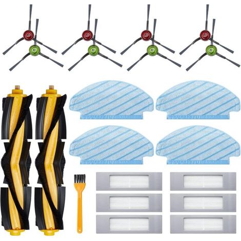 Lot de 21 accessoires pour Yeedi vac Hybrid/Yeedi vac Max/Yeedi vac Station d'aspirateur, 2 brosses principales, 6 filtres, 8 brosses latérales, 4 chiffons de nettoyage, 1 outil (1/4)