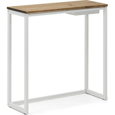 Recibidor Eco-Line blanco envejecido con bandeja oculta Box Furniture 118x30x80cm (1/5)