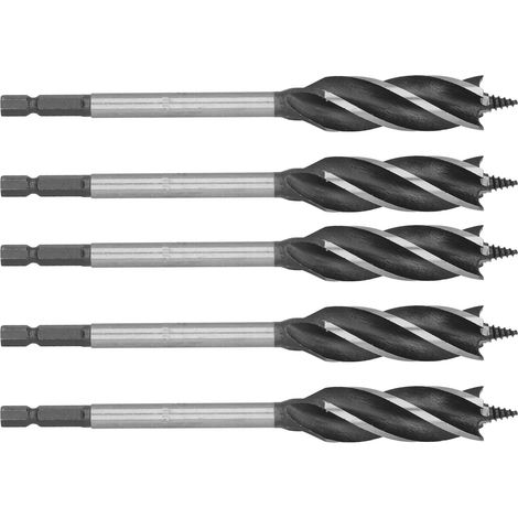 Lot de 5 forets à bois, scie cloche pour métal, mèche à tarière, 4 rainures, queue hexagonale, 18 mm (1/5)