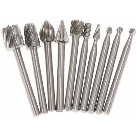 Zubehör für elektrische Schleifmaschinen, HSS-Rotationsfräser, 10 Stück, 3 mm (1/5)