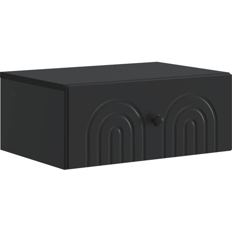 Mesita de Noche de Pared con cajón Negro 49 x 34,5 x 20 cm vidaXL
